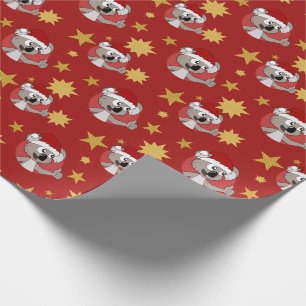 Papier Cadeau Caricature de koala de Noël