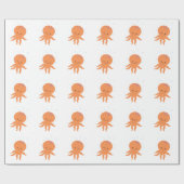 Papier Cadeau Caricature de la pieuvre mignonne (Plat)