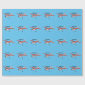 Papier Cadeau Caricature de l'avion à train de vélo (Plat)