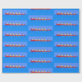 Papier Cadeau Caricature de l'équipe d'aviron pélican drôle (Plat)