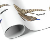 Papier Cadeau Caricature de lézard rouge (Coin rond)