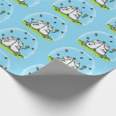 Papier Cadeau Caricature de moutons mignons amis et papillons (Coin)