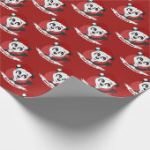Papier Cadeau Caricature de Noël avec joli ours de panda envelop (Coin)
