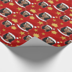 Papier Cadeau Caricature de Noël pour la jeune femme