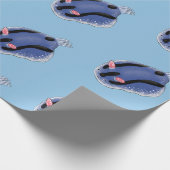 Papier Cadeau Caricature de nudibranche bleu mignon (Coin)
