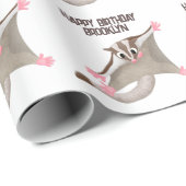 Papier Cadeau Caricature de planeur de sucre joyeux (Coin rond)