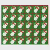 Papier Cadeau Caricature de Snowman au poing (Plat)