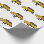 Papier Cadeau Caricature de voiture classique (Coin)