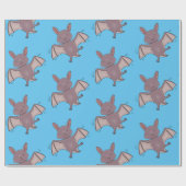 Papier Cadeau Caricature de vol de chauve-souris (Plat)