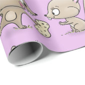 Papier Cadeau Caricature d'écureuils marrants (Coin rond)