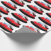 Papier Cadeau Caricature d'hovercraft rouge joyeux (Coin)