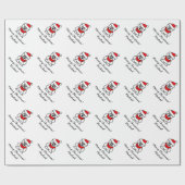 Papier Cadeau Caricature d'ours polaire de Noël papier d'emballa (Plat)