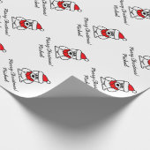 Papier Cadeau Caricature d'ours polaire de Noël papier d'emballa (Coin)