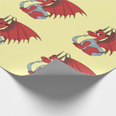 Papier Cadeau Caricature Dragon Rouge (Coin)