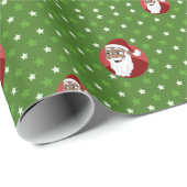 Papier Cadeau Caricature du Père Noël noir (Coin rond)