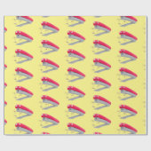 Papier Cadeau Caricature en agrafeuse rouge pâle (Plat)