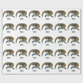 Papier Cadeau Caricature en bleu (Plat)