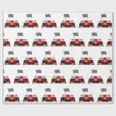Papier Cadeau Caricature extrême de la voiture de course|Choisir (Plat)