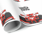 Papier Cadeau Caricature extrême de la voiture de course|Choisir (Coin rond)