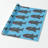 Papier Cadeau Caricature joli requin baleine joyeux (Déroulé)