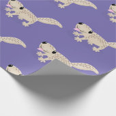 Papier Cadeau Caricature joli tan gecko tan joyeux (Coin)