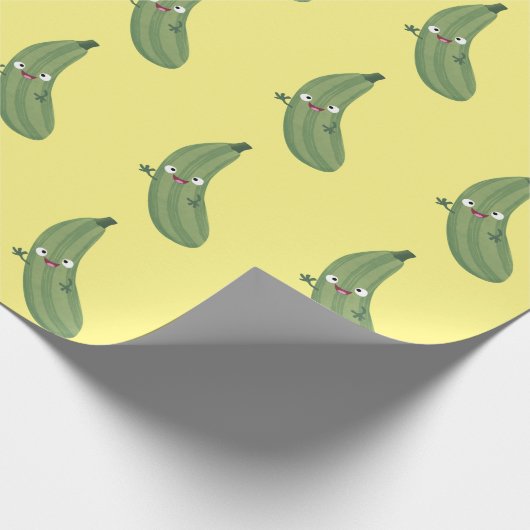 Papier Cadeau Caricature joyeux de courgettes mignonnes (Coin)