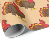 Papier Cadeau Caricature mignonne Turquie (Coin rond)