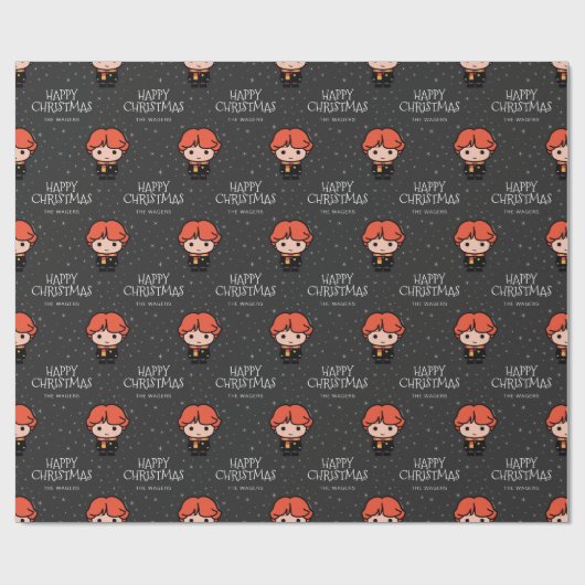 Papier Cadeau Caricature personnalisée Ron Weasley | Joyeux Noël (Plat)