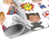 Papier Cadeau Caricature pour enfants (Coin rond)