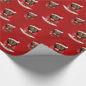 Papier Cadeau Caricature pour les filles de Noël afro-américaine (Coin)