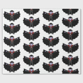 Papier Cadeau Caricature ridicule éffrayante Dracula Vampire (Plat)