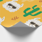 Papier Cadeau Caricature sans joint llama et motif de cactus en  (Coin)