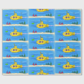 Papier Cadeau Caricature sous-marine joyeuse (Plat)