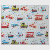 Papier Cadeau Caricature sur le transport (Plat)