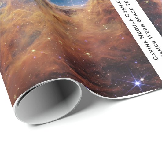 Papier Cadeau Carina Nebula Falaises cosmiques James Webb Hi-Res (Coin rond)