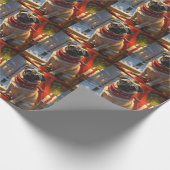 Papier Cadeau Carlin avec les lumières de Noël (Coin)