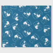 Papier Cadeau Carlin Chien Baby shower Garçon Bleu avec Bow (Plat)