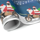 Papier Cadeau Carlin Chien Noël Père Noël (Coin rond)