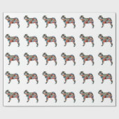 Papier Cadeau Carlin Chien race Geo Silhouette Plaid (Plat)