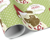 Papier Cadeau Carlin de Noël (Coin rond)