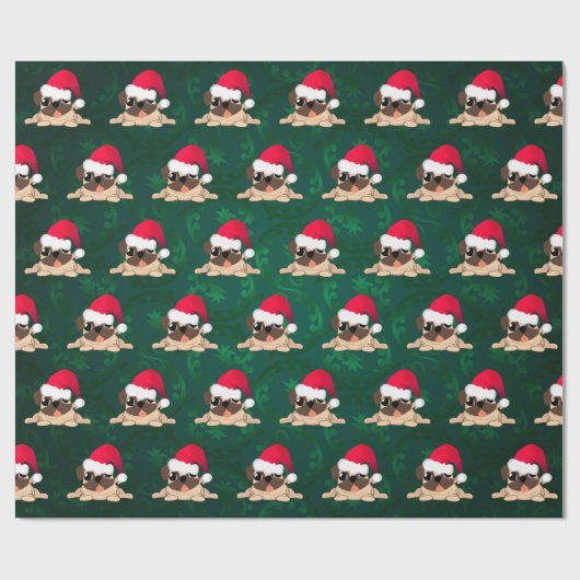 Papier Cadeau Carlin de Noël Papier brillant, 30" x 6" (Plat)