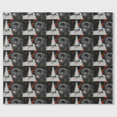 Papier Cadeau Carlin de Noël Papier d'emballage de chien (Plat)