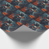 Papier Cadeau Carlin équitation moto Halloween effroi (Coin)