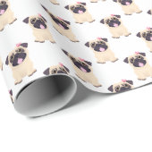 Papier Cadeau Carlin mignon (Coin rond)