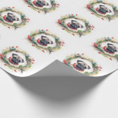 Papier Cadeau Carlin Noël Wreath Festive Pup (Coin)