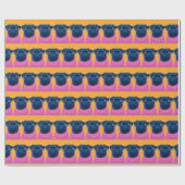 Papier Cadeau Carlins amusants orange et rose (Plat)