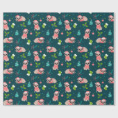 Papier Cadeau Carlins de Noël (Plat)