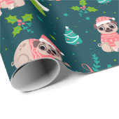 Papier Cadeau Carlins de Noël (Coin rond)