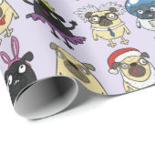 Papier Cadeau Carlins En Costumes Papier Enveloppant (Coin rond)