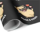 Papier Cadeau Carlins Et Baisers Funny Chien Pun Dark BG (Coin rond)